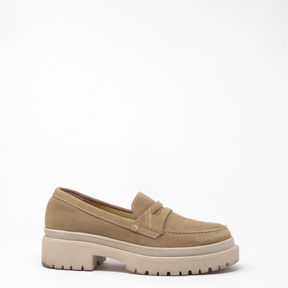 Portland Leather Patina Zoe Women Loafers Tan Suede Lug Sole Platform 8